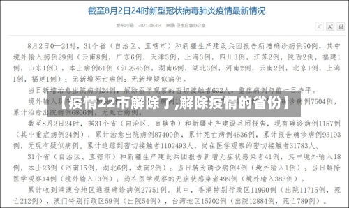 【疫情22市解除了,解除疫情的省份】-第1张图片