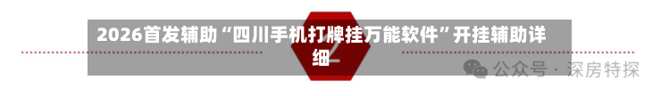 2026首发辅助“四川手机打牌挂万能软件”开挂辅助详细-第3张图片