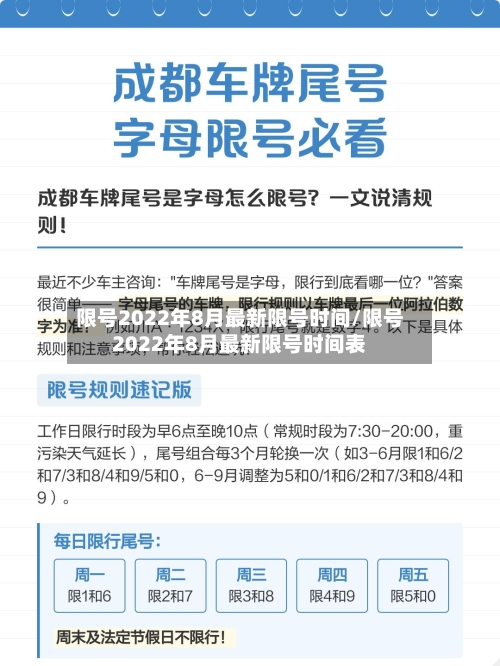 限号2022年8月最新限号时间/限号2022年8月最新限号时间表-第2张图片