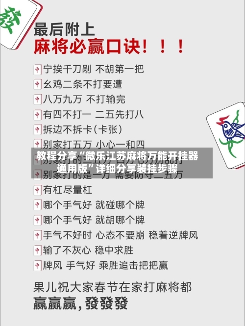 教程分享“微乐江苏麻将万能开挂器通用版”详细分享装挂步骤-第3张图片