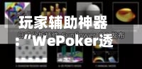 玩家辅助神器:“WePoker透视插件挂”(透视挂)详细用法教程-第3张图片