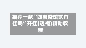 推荐一款“四海茶馆贰有挂吗”开挂(透视)辅助教程-第3张图片