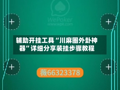 辅助开挂工具“川麻圈外卦神器”详细分享装挂步骤教程-第1张图片