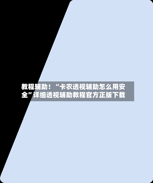 教程辅助！“卡农透视辅助怎么用安全	”详细透视辅助教程官方正版下载-第1张图片