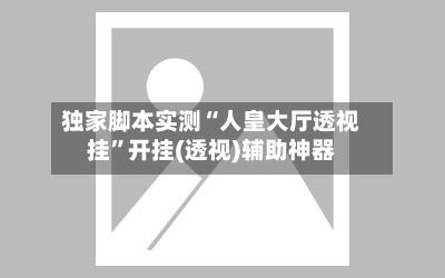 独家脚本实测“人皇大厅透视挂”开挂(透视)辅助神器-第3张图片