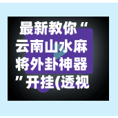 最新教你“云南山水麻将外卦神器”开挂(透视)辅助教程-第3张图片