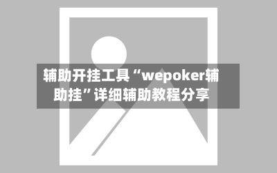 辅助开挂工具“wepoker辅助挂”详细辅助教程分享-第1张图片