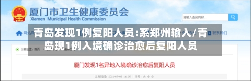 青岛发现1例复阳人员:系郑州输入/青岛现1例入境确诊治愈后复阳人员-第2张图片