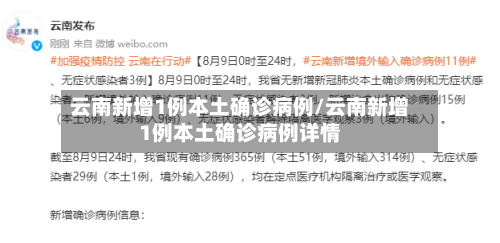 云南新增1例本土确诊病例/云南新增1例本土确诊病例详情-第3张图片