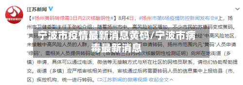 宁波市疫情最新消息黄码/宁波市病毒最新消息-第1张图片