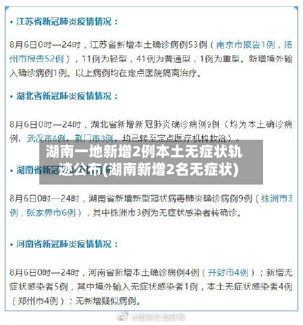 湖南一地新增2例本土无症状轨迹公布(湖南新增2名无症状)-第2张图片