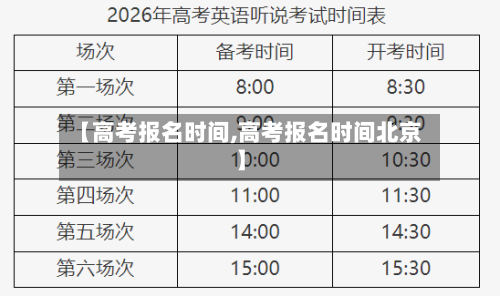 【高考报名时间,高考报名时间北京】-第1张图片