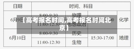 【高考报名时间,高考报名时间北京】-第2张图片