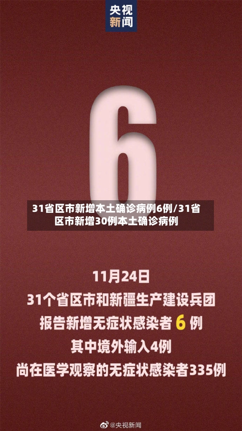 31省区市新增本土确诊病例6例/31省区市新增30例本土确诊病例-第1张图片
