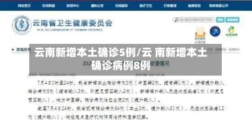 云南新增本土确诊5例/云 南新增本土确诊病例8例-第3张图片