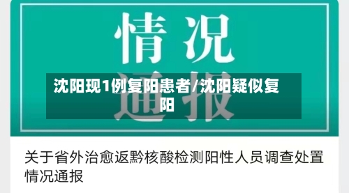 沈阳现1例复阳患者/沈阳疑似复阳-第2张图片