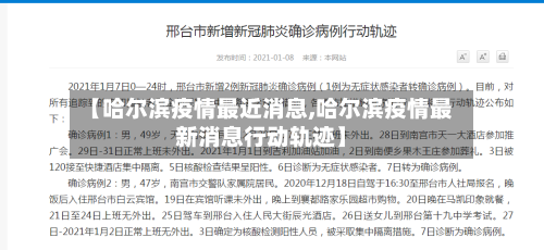 【哈尔滨疫情最近消息,哈尔滨疫情最新消息行动轨迹】-第1张图片