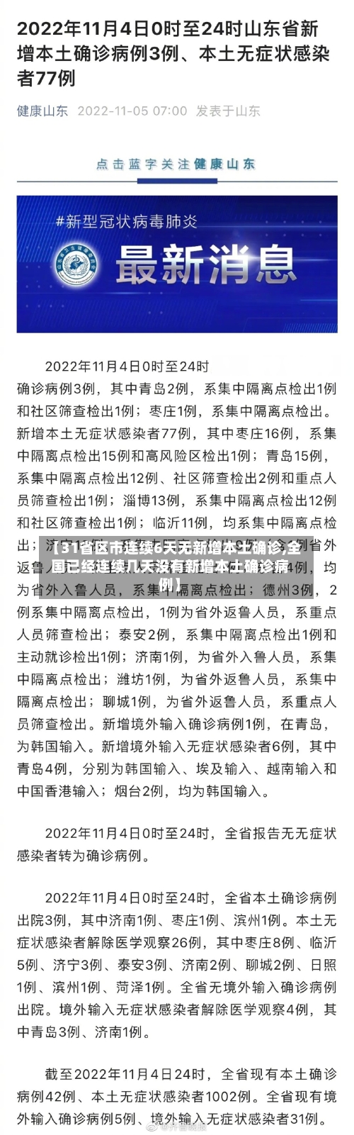 【31省区市连续6天无新增本土确诊,全国已经连续几天没有新增本土确诊病例】-第3张图片