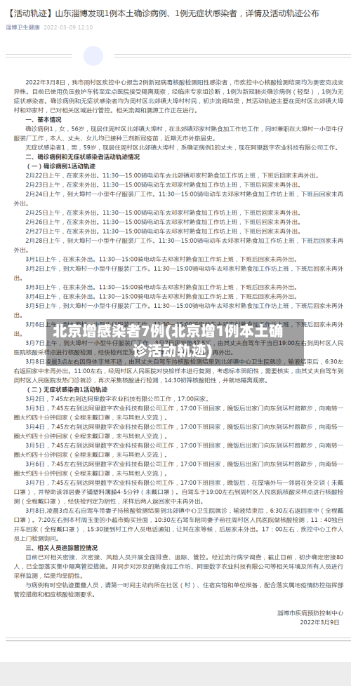 北京增感染者7例(北京增1例本土确诊活动轨迹)-第1张图片