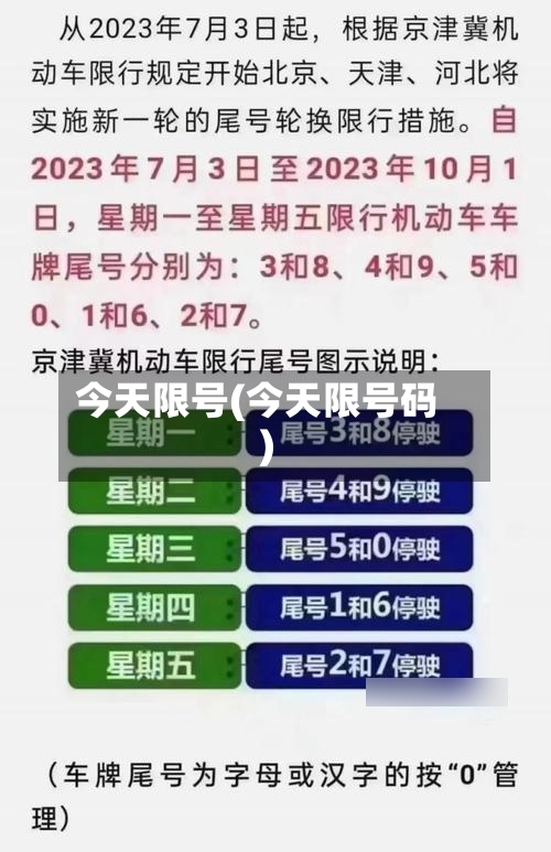 今天限号(今天限号码)-第3张图片