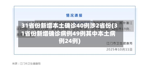 31省份新增本土确诊40例涉2省份(31省份新增确诊病例49例其中本土病例24例)-第2张图片