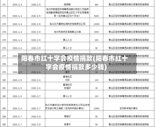 阳春市红十字会疫情捐款(阳春市红十字会疫情捐款多少钱)-第1张图片
