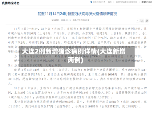 大连2例新增确诊病例详情(大连新增两例)-第1张图片