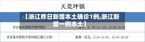【浙江昨日新增本土确诊1例,浙江新增一例本土】-第1张图片