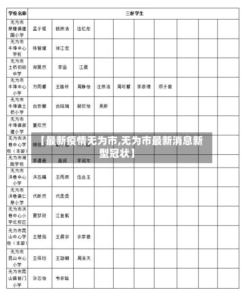 【最新疫情无为市,无为市最新消息新型冠状】-第2张图片