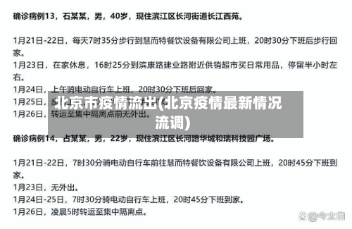 北京市疫情流出(北京疫情最新情况流调)-第1张图片