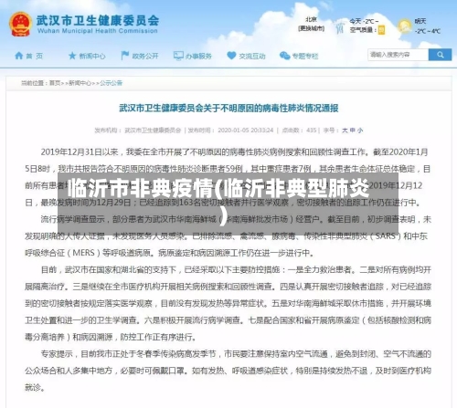 临沂市非典疫情(临沂非典型肺炎)-第2张图片