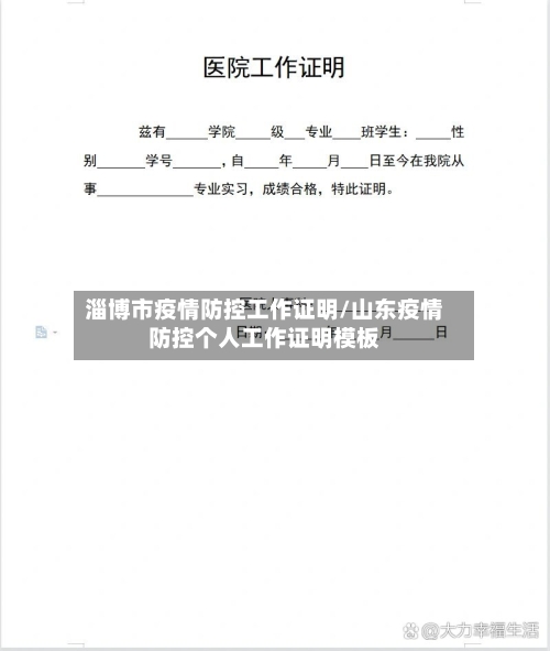 淄博市疫情防控工作证明/山东疫情防控个人工作证明模板-第3张图片
