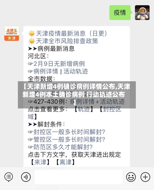 【天津新增4例确诊病例详情公布,天津新增4例本土确诊病例 行动轨迹公布】-第1张图片