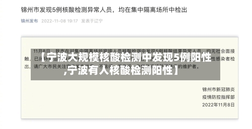 【宁波大规模核酸检测中发现5例阳性,宁波有人核酸检测阳性】-第3张图片