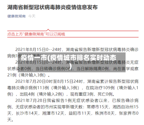 疫情一市(疫情城市排名实时动态)-第1张图片